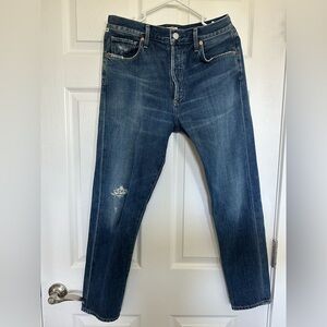 Citizens Of Humanity High Rise Straight Jeans - Dark Blue Wash